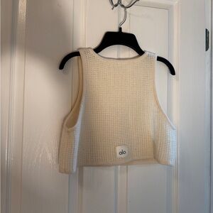 Alo Cream Knit Crop Top